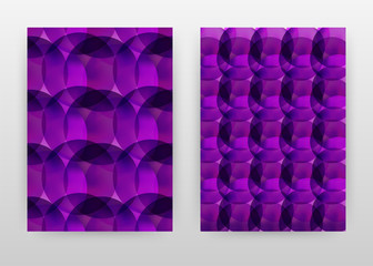 Geometric purple round seamless texture design for annual report, brochure, flyer, leaflet, poster. Purple round circular elements background. Abstract A4 brochure template. Flyer vector illustration.