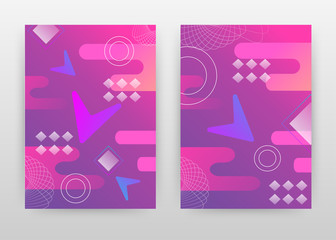 Geometric abstract purple design for annual report, brochure, flyer, poster. Geometric purple background vector illustration for flyer, leaflet, poster. Abstract A4 brochure template.