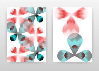 Colorful red, cyan flowers design for annual report, brochure, flyer, poster. Flower petal on white background vector illustration for flyer, leaflet, poster. Business abstract A4 brochure template.