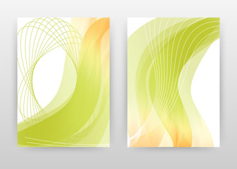 Green wave lines design for annual report, brochure, flyer, poster. Green abstract wave lines background vector illustration for flyer, leaflet, poster. Business abstract A4 brochure template.