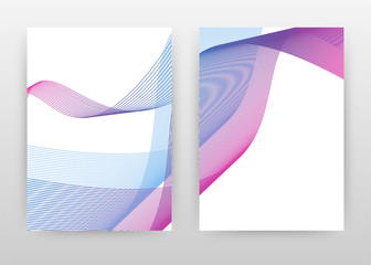 Blue, purple waved lines design for annual report, brochure, flyer, poster. Blue, purple wave lines on white background vector illustration for leaflet, poster. Business abstract A4 brochure template.