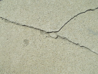 Crack on the plastered wall of a house for interior design