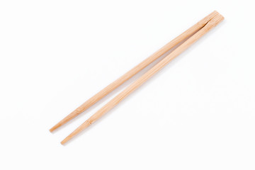 Top view of a pair of chopsticks made of wood