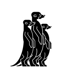 Meerkats family icon. Small mongoose sign. vector illustration