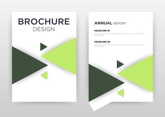 Naklejka premium Green arrows design for annual report, brochure, flyer, poster. Green arrows on white background vector illustration for flyer, leaflet, poster. Business abstract A4 brochure template.