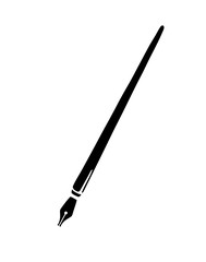 Retro feather pen icon. Symbol of writing and calligraphy.
