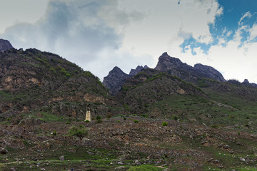 Mountain settlement high in the mountains nowadays,nature and way of life.