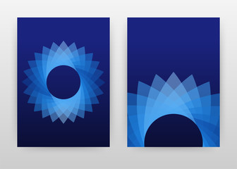 Blue flower petals design for annual report, brochure, flyer, poster. Isolated blue background vector illustration for flyer, leaflet, poster. Business abstract A4 brochure template.