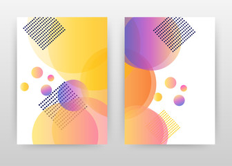 Orange yellow rounds on white design for annual report, brochure, flyer, poster. Colorful yellow on white background vector illustration flyer, leaflet, poster. Business abstract A4 brochure template.