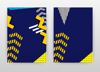 Yellow blue design for annual report, brochure, flyer, poster. Abstract blue yellow background vector illustration for flyer, leaflet, poster. Business abstract A4 brochure template.