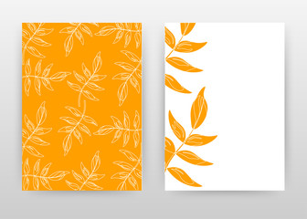 Petals orange seamless design for annual report, brochure, flyer, poster.Floral orange background vector illustration for flyer, leaflet, poster. Business abstract A4 brochure template.