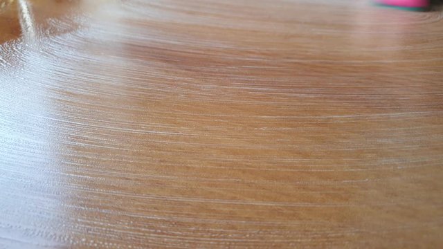 Table cleaning. Wipe the table with a rag. Wash the table