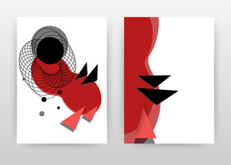 Obraz premium Red black design for annual report, brochure, flyer, poster. Abstract red black white background vector illustration for flyer, leaflet, poster. Business abstract A4 brochure template.