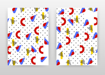 Colorful red, blue, yellow design for annual report, brochure, flyer, poster. Blue, red, yellow background vector illustration for flyer, leaflet, poster. Business abstract A4 brochure template.