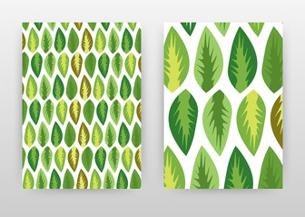 Green leaf seamless texture design for annual report, brochure, flyer, poster. Green leaves seamless texture background vector illustration for flyer, leaflet, poster. Abstract A4 brochure template.