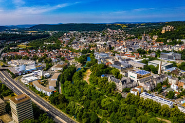 Stadt Marburg aus der Luft