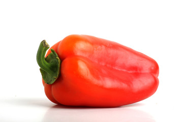 red sweet pepper isolated on white background
