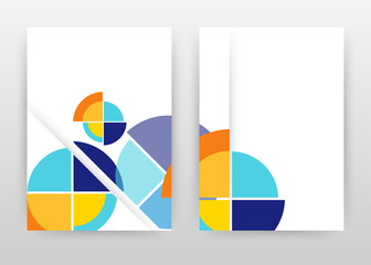 Colorful blue orange yellow design for annual report, brochure, flyer, poster. Colorful abstract white background vector illustration for flyer, leaflet, poster. Business abstract A4 brochure template