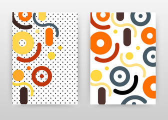 Obraz premium Colorful yellow orange red black dotted design for annual report, brochure, flyer, poster. Colorful abstract background vector illustration for flyer, leaflet, poster. abstract A4 brochure template.