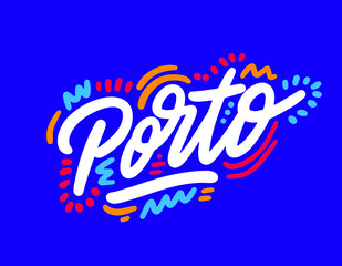 Fototapeta premium Porto handwritten city name.Modern Calligraphy Hand Lettering for Printing,background ,logo, for posters, invitations, cards, etc. Typography vector.