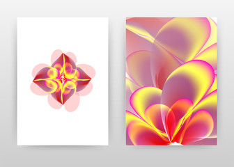 Red yellow flower petal concept design of annual report, brochure, flyer, poster. Red yellow flower background vector illustration for flyer, leaflet, poster. Business abstract A4 brochure template.
