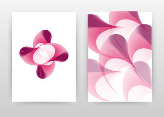 Red purple flower concept. design of annual report, brochure, flyer, poster. Red purple shape on white background vector illustration for flyer, leaflet, poster. Business abstract A4 brochure template