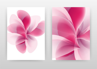 Pink red 3D flower concept design of annual report, brochure, flyer, poster. Pure clear flower petals background vector illustration for flyer, leaflet, poster. Business abstract A4 brochure template.