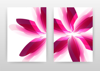 Red magenta pink flower concept design of annual report, brochure, flyer, poster. Floral concept background vector illustration for flyer, leaflet, poster. Business abstract A4 brochure template.