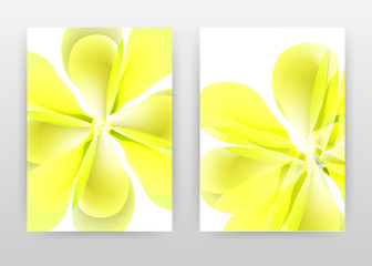 Yellow flower concept design of annual report, brochure, flyer, poster. Yellow flower concept background vector illustration for flyer, leaflet, poster. Business abstract A4 brochure template.