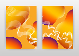 Orange red yellow waved lines concept. design of annual report, brochure, flyer, poster. Orange background vector illustration for flyer, leaflet, poster. Business abstract A4 brochure template.