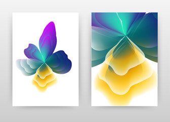 Colorful blue green yellow flower concept abstract design of annual report, brochure, flyer, poster. Colorful flower concept on white background vector illustration for flyer, leaflet, poster.