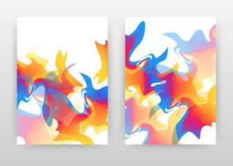 Orange blue mixed concept abstract design of annual report, brochure, flyer, poster. Colorful abstract background vector illustration for flyer, leaflet, poster. Business A4 brochure template.
