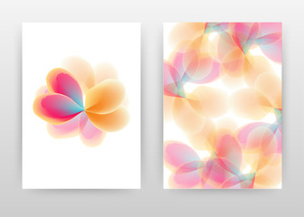 Orange red flower petal concept abstract design of annual report, brochure, flyer, poster. Colorful flower on white background vector illustration flyer, leaflet, poster. Business A4 brochure template