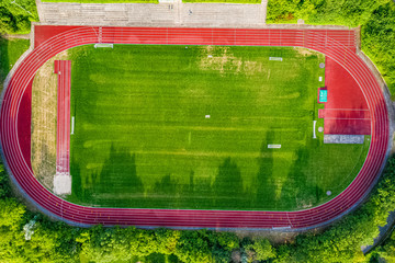 Fussballplatz aus der Luft