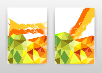 Orange, green, yellow diamond concept abstract design of annual report, brochure, flyer, poster. Colorful diamond background vector illustration flyer, leaflet, poster. Business A4 brochure template.