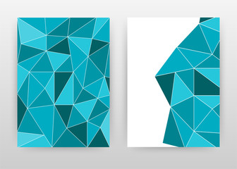 Blue cyan diamond texture design for annual report, brochure, flyer, poster. Blue diamond pattern background vector illustration for flyer, leaflet. Business abstract A4 brochure template.