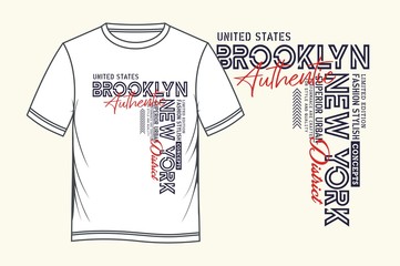 Authentic Brooklyn stylish tshirt and apparel design vector print, typography graphics