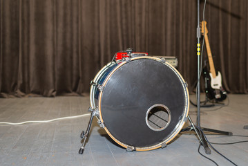 Live music background. A nice Drum on a stage.