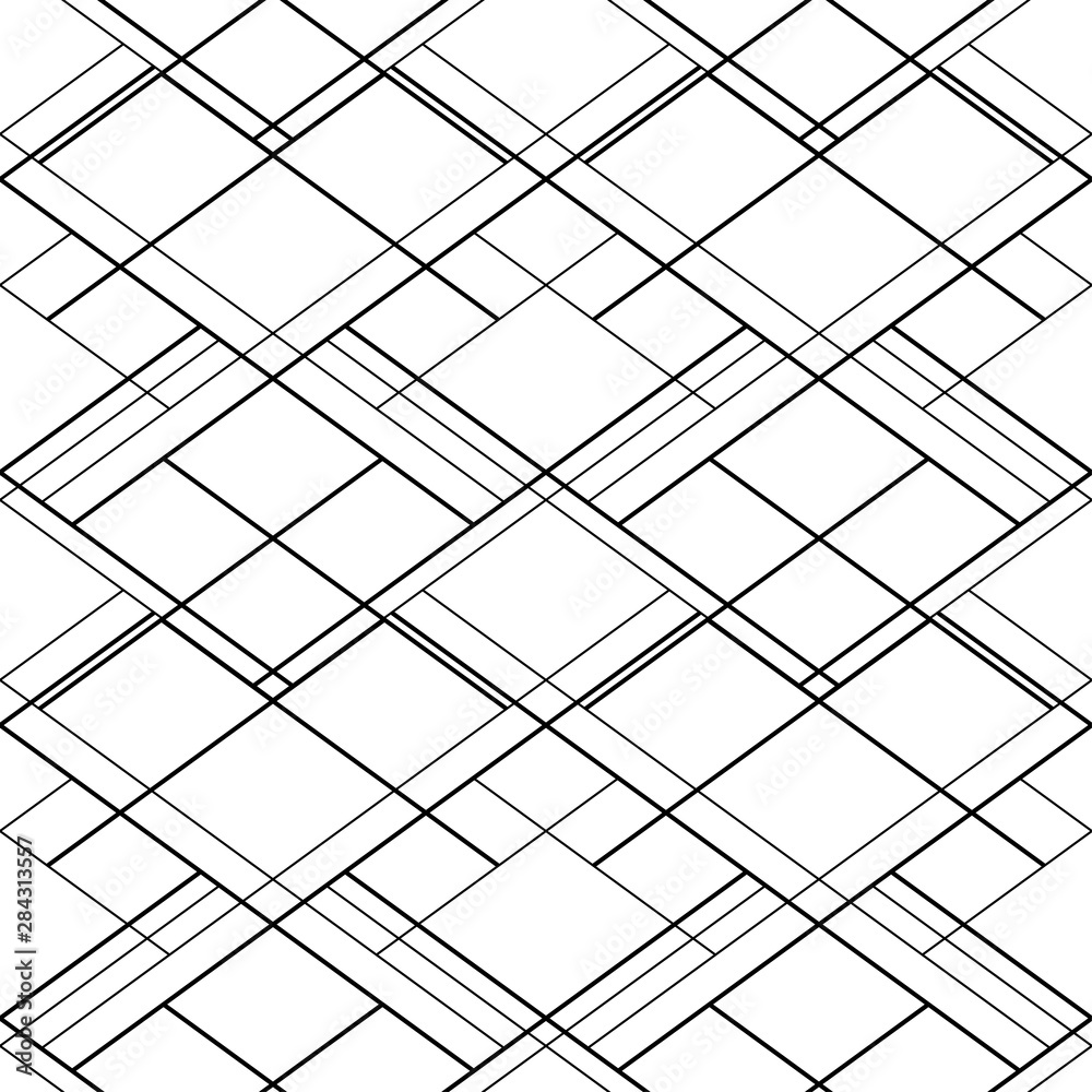 Wall mural abstract seamless vector pattern with black cross lines on a white background. for web sites backdro