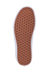 Sole of sport tracking shoes snickers individual design close up isolated one