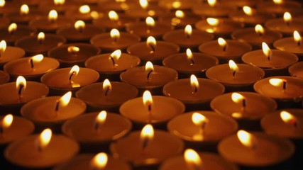 Lots of candles with shallow depth.