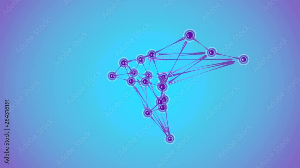 Poster Animation of molecule structure. Colored Abstract 3D rendering loop animation