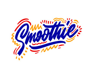 Smoothie hand drawn illustration. Template for card banner and poster for bar menu and restaurant. Vector illustration