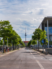 Fototapeta na wymiar TV tower of Berlin with clouds
