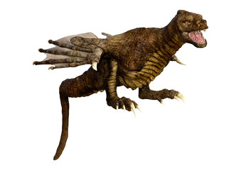 3D Rendering Fairy Tale Dragon on White