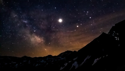 Long exposure night shot with the milky way at the famous Grossglockner High Alpine Road, Salzburg, Austria © Martin Erdniss