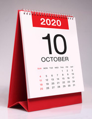 Simple desk calendar 2020 - October