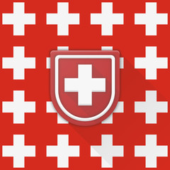 Obraz premium Swiss or Medical Shield adaptive icon illustration