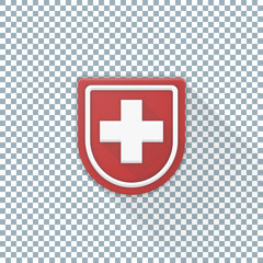 Obraz premium Swiss or Medical Shield adaptive icon illustration