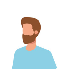 young and casual man with beard character